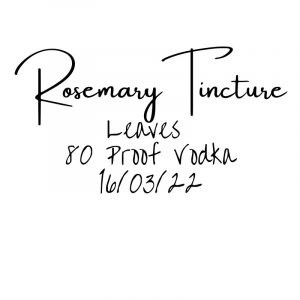 Rosemary Tincture Label