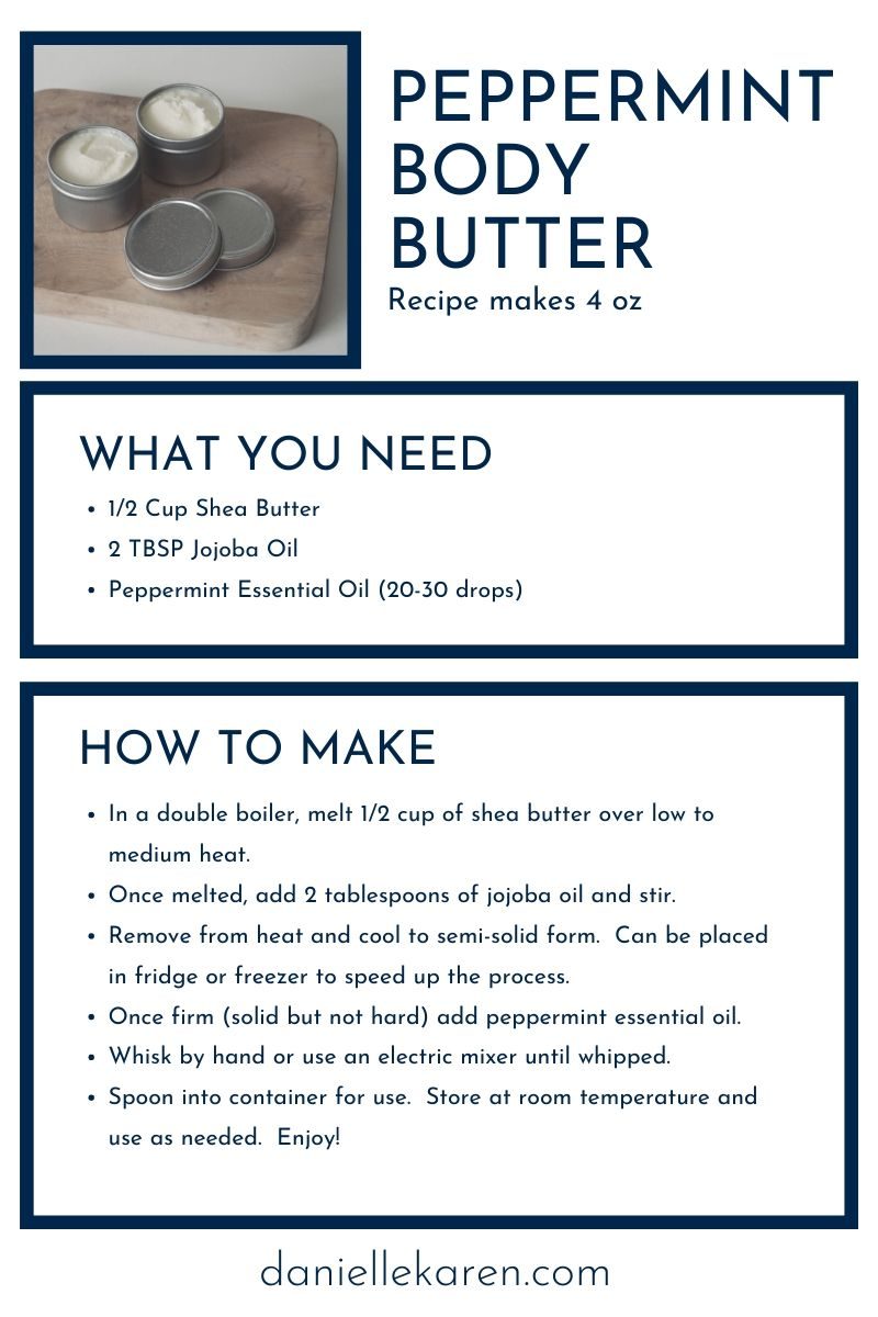 Make Your Own Lotion Recipe - Peppermint Body Butter
